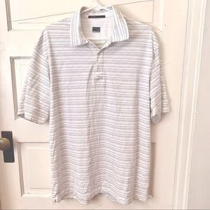 Nike Men s FIT DRY Tiger Woods Collection Golf Polo White with Stripes Large
